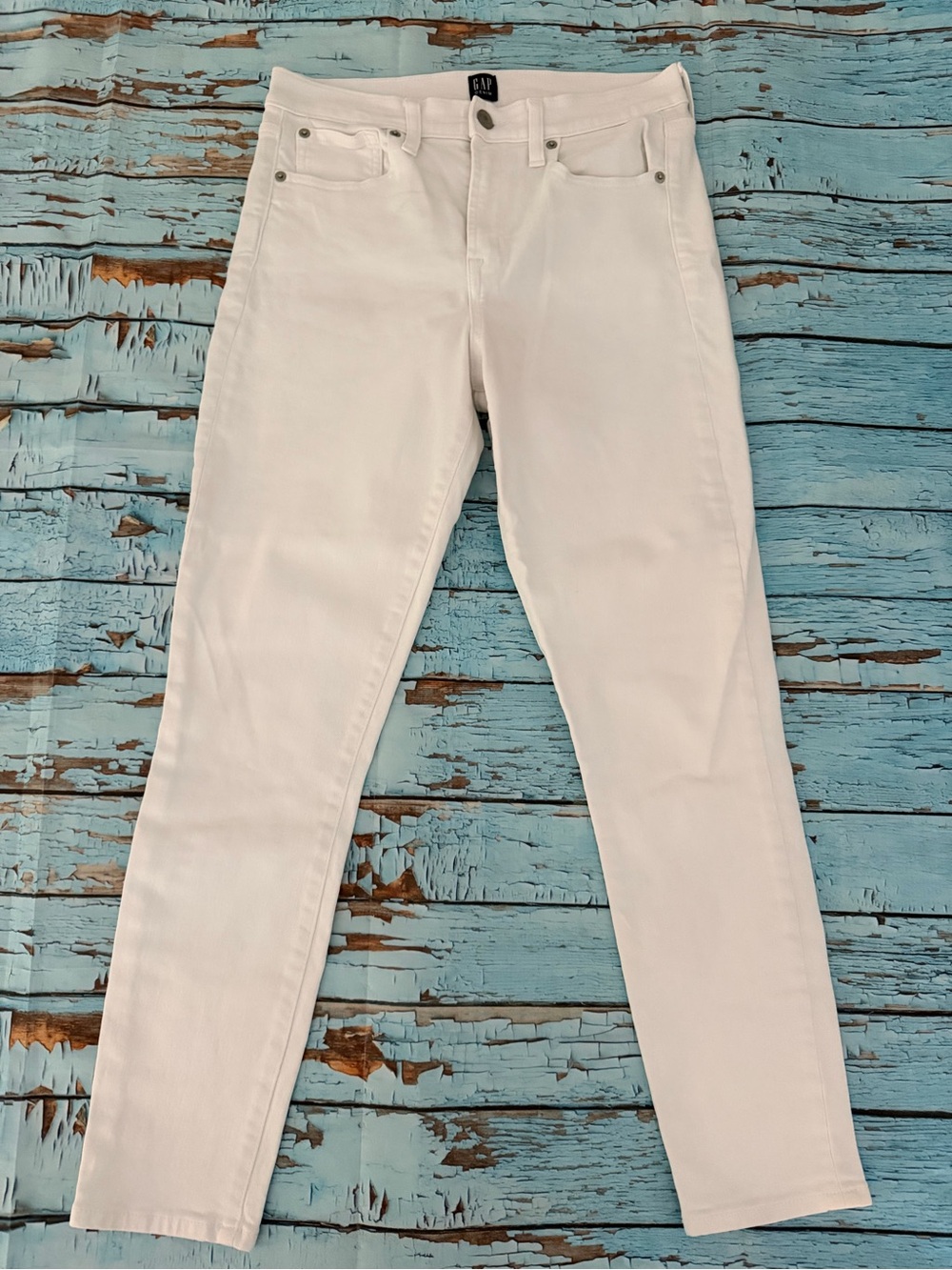 GAP White True Skinny Jeans — High-Rise Five-Pocket size 8/29R